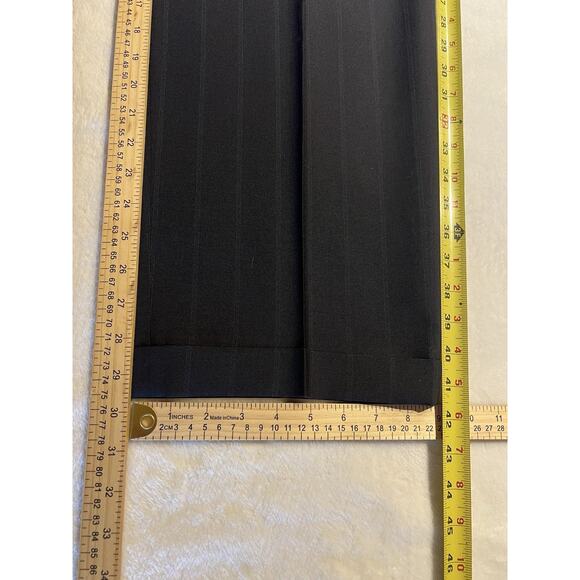 Vintage Austin Reed Suit 44L 38x29.5 Navy Blue Royal Banker's Stripe Virgin Wool - Picture 14 of 16